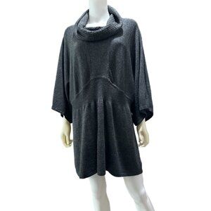 Suzie Couture Woman Women’s 1X Gray Cowl Neck Sweater Dress